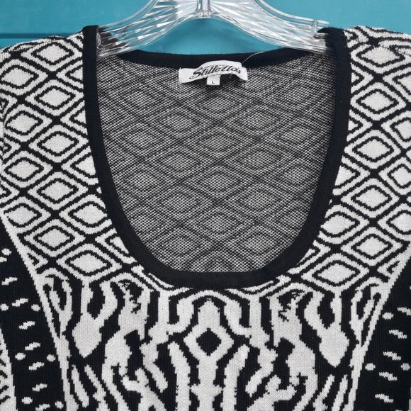 Animal Print Dress Body Con Rayon Knit Gorgeous Wild Black and White Print - Picture 4 of 16